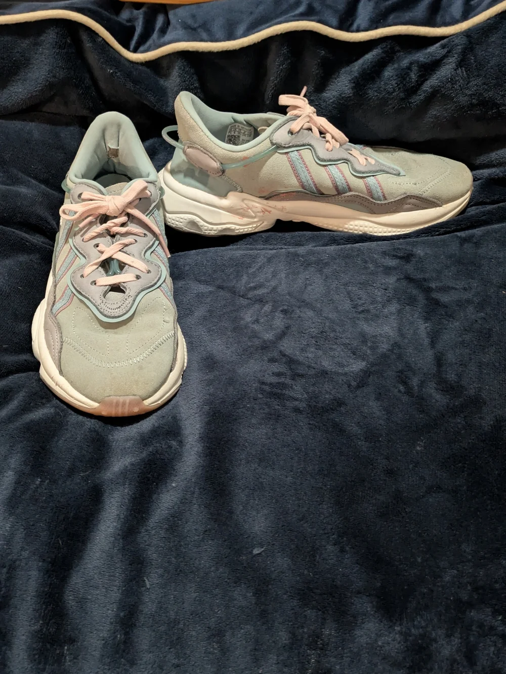 adidas Sage Green and Pink Women's Athletic Sneakers